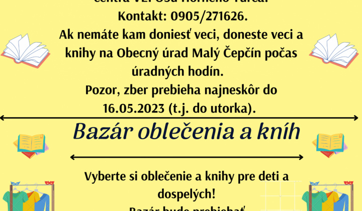 ZBER OBLEĆENIA A KNÍH