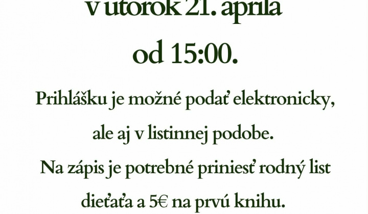 Zápis do 1.ročníka